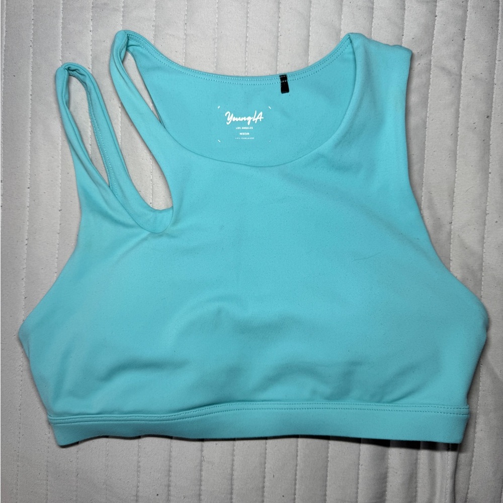 YoungLA Blue Racerback Sports Bra Medium Impact